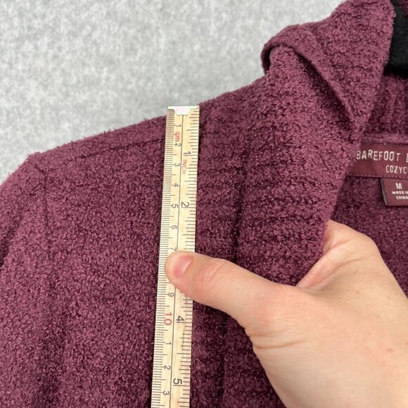 Barefoot Dreams CozyChic Lite Circle Cardi Size M Red Maroon Comfy Pockets EUC - Picture 8 of 11